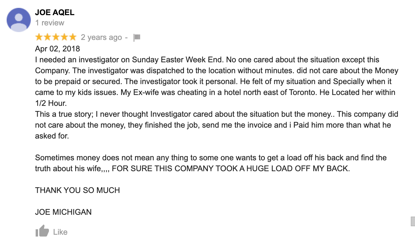 Review Snippet - Joe