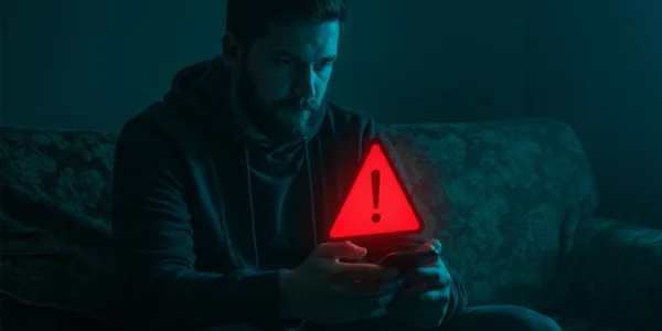 Warning-sign-on-phone