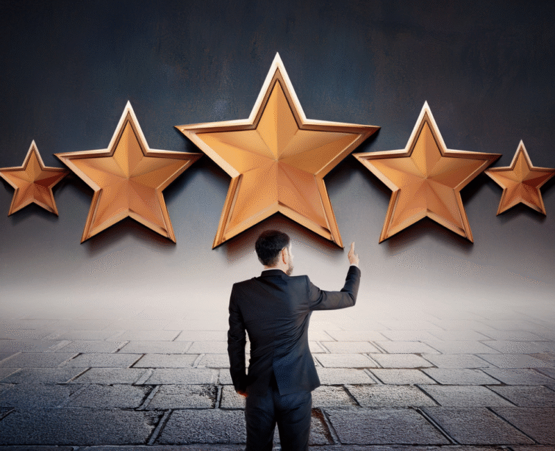 Man in front of 5 stars - Trusted Private Investigator