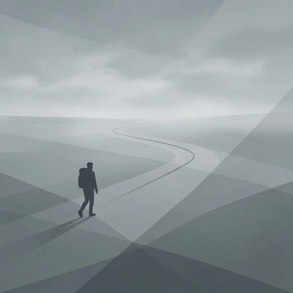 Silhouette figure in distance representing missing person search and location service