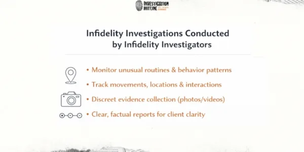 Text: Infidelity Investigations Conducted by Infidelity Investigators