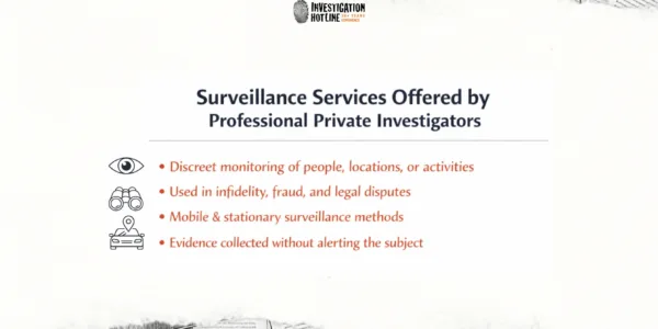 Surveillance Services Offered by Professional Private Investigators