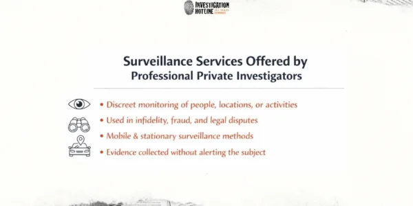 Surveillance Services Offered by Professional Private Investigators 