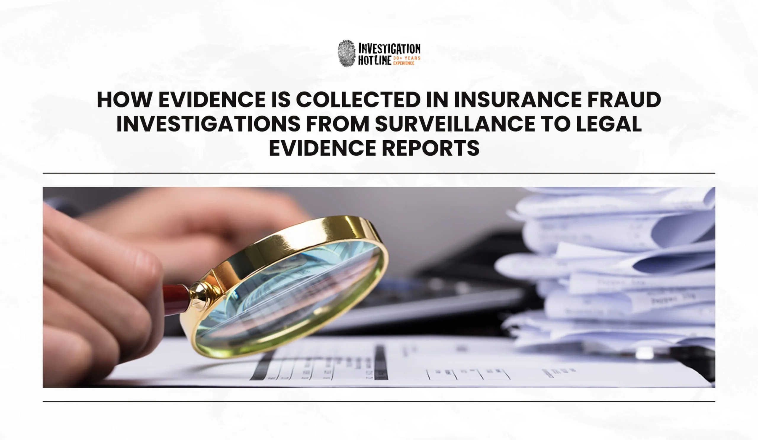 Magnifying glass over documents